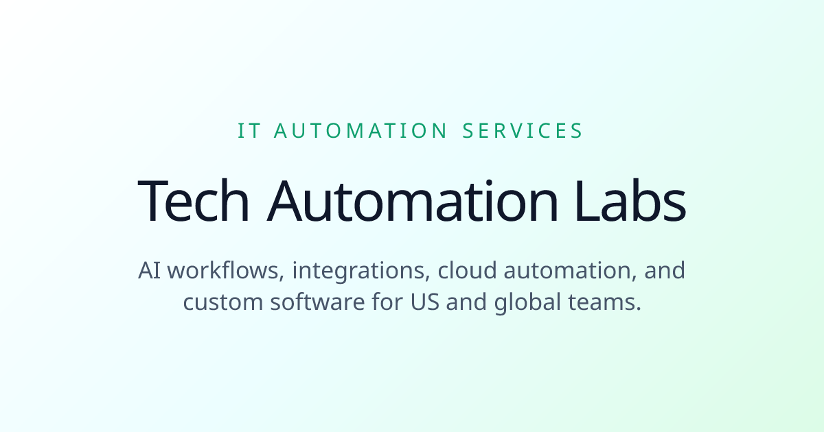 Home | Tech Automation Labs